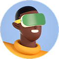 3d avatar guy, wearing glasses